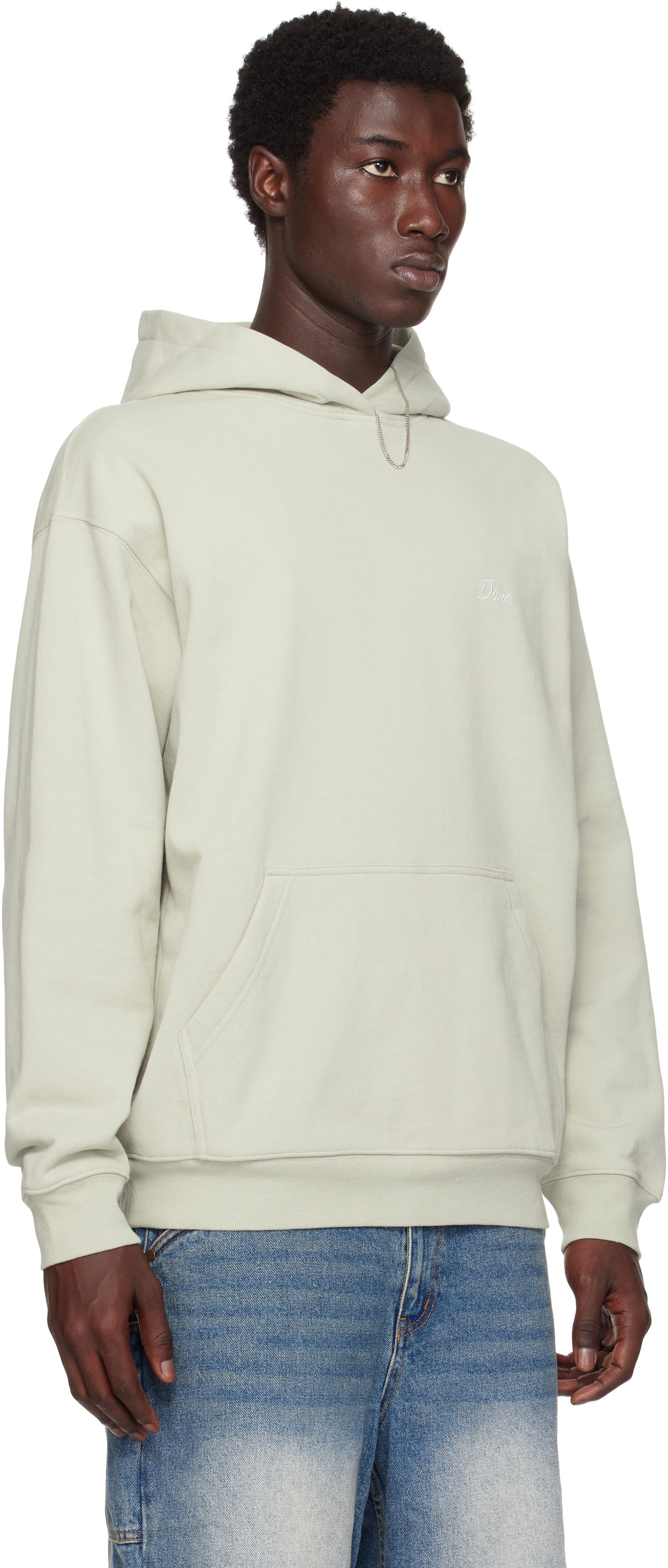 Sweatshirt Dime Dime Cursive Small Logo Hoodie Grøn | DIMESU2537CHA, 1