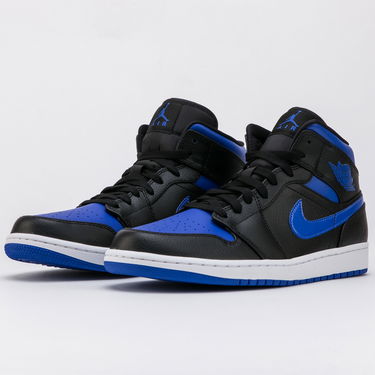 Sneakers og sko Jordan Air Jordan 1 Mid "Black Hyper Royal" Blå | 554724-068, 1