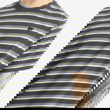 T-shirt MAISON KITSUNÉ Maison Kitsuné Profile Fox Patch Striped Comfort T-Shirt Mørkeblå | OM00103KJ7010-0288, 5