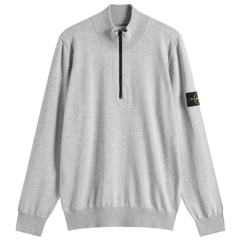 Sweater Stone Island Organic Cotton Half Zip Knit, Size Large Grå | K1S155100063-V0M61