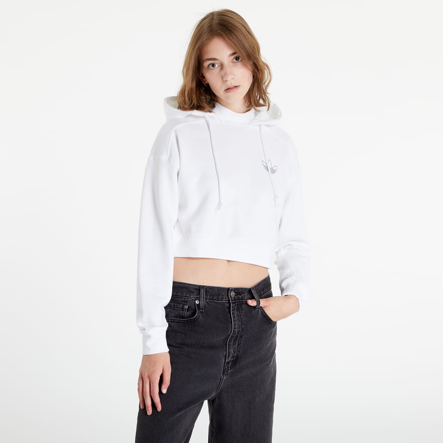 Sweatshirt adidas Originals Crop Hoodie Hvid | hk5170, 0