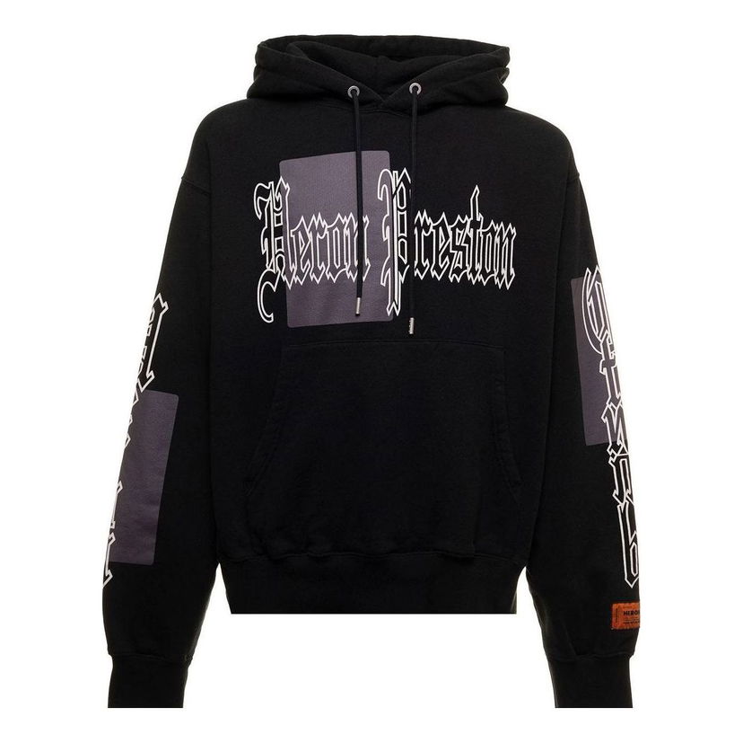 Sweatshirt HERON PRESTON Heron Preston Logo-Print Cotton Hoodie Sort | HMBB024F22JER0021009