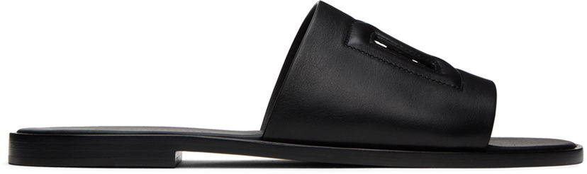 Sneakers og sko Dolce & Gabbana Black Logo Slides Sort | A80397AO602