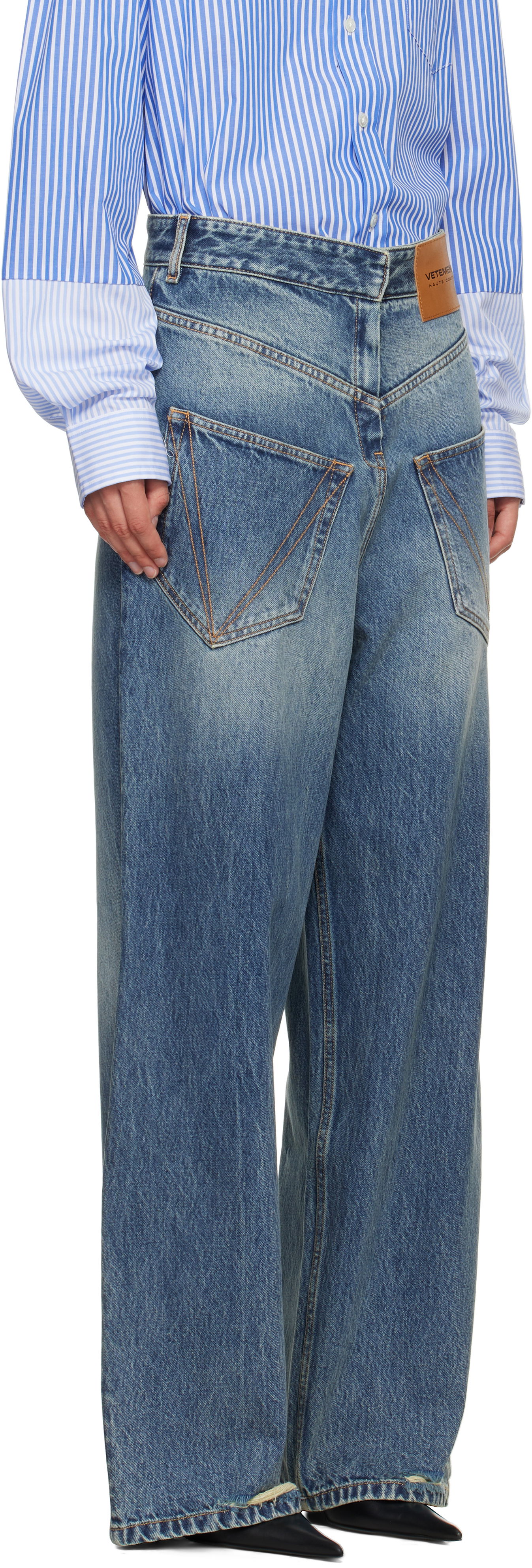Jeans VETEMENTS Vetements Back To Front Jeans Blå | MH76DP021YB, 1