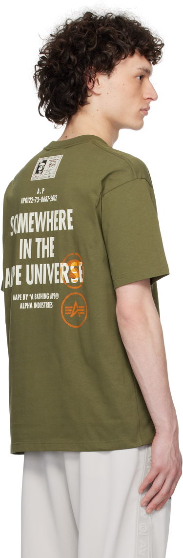 T-shirt AAPE by A Bathing Ape AAPE by A Bathing Ape Alpha Industries Edition 'Universe' T-Shirt Grøn | AAPTEM9712XXNKHD, 2