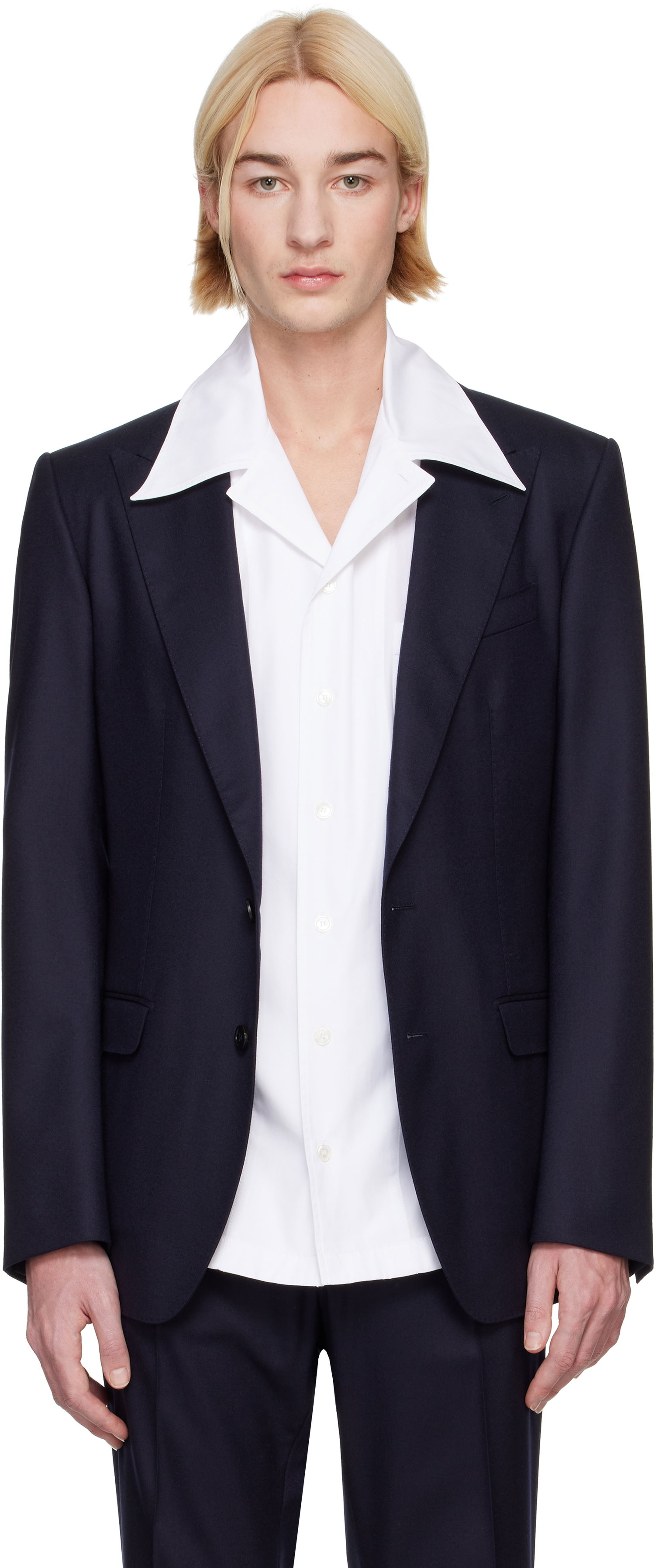 Jakke Dolce & Gabbana Designer Taormina-Fit Single-Breasted Blazer Blå | G2NW0TGI251, 0