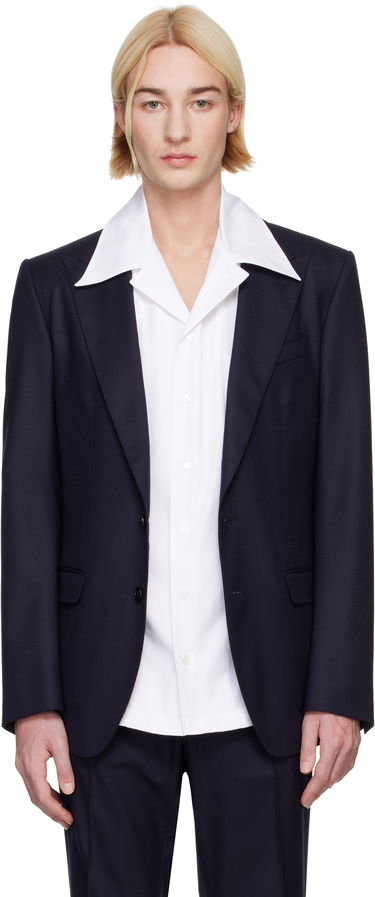 Jakke Dolce & Gabbana Designer Taormina-Fit Single-Breasted Blazer Blå | G2NW0TGI251, 0