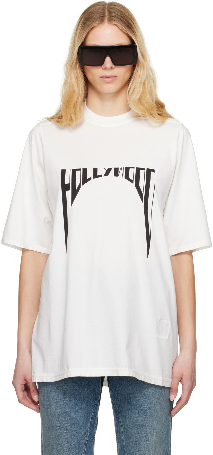 T-shirt Rick Owens Rick Owens DRKSHDW Hollywood Jumbo T-Shirt Hvid | DS01E3204 RNEP2