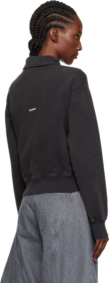 Sweatshirt JW Anderson JW Anderson Embroidered-Logo Long-Sleeve Polo Sweatshirt Sort | JW0243-PG1843, 2