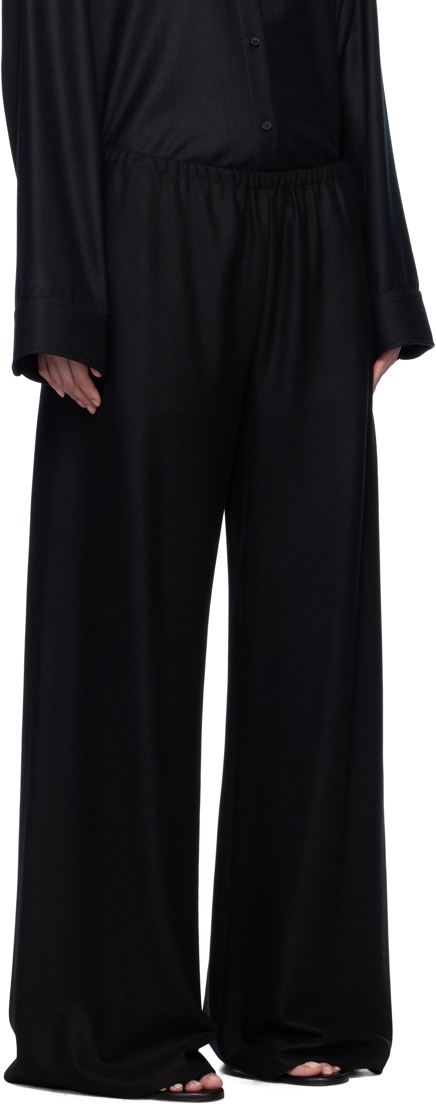 Bukser The Row The Row Gala Wide-Leg Trousers Sort | 1766-W3301, 1