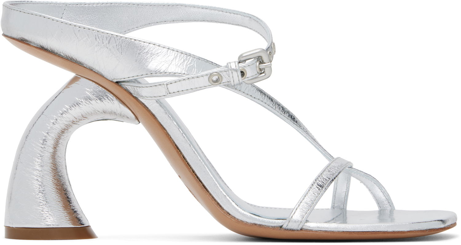 Tilbehør Dries Van Noten Dries Van Noten Strappy Sculptural Heeled Sandals Metalisk | WS251-1623-207, 0