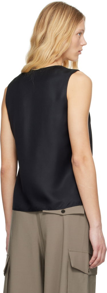 Tanktop Róhe Róhe Scoop-Neck Silk Tank Top Sort | 415-20-147, 2