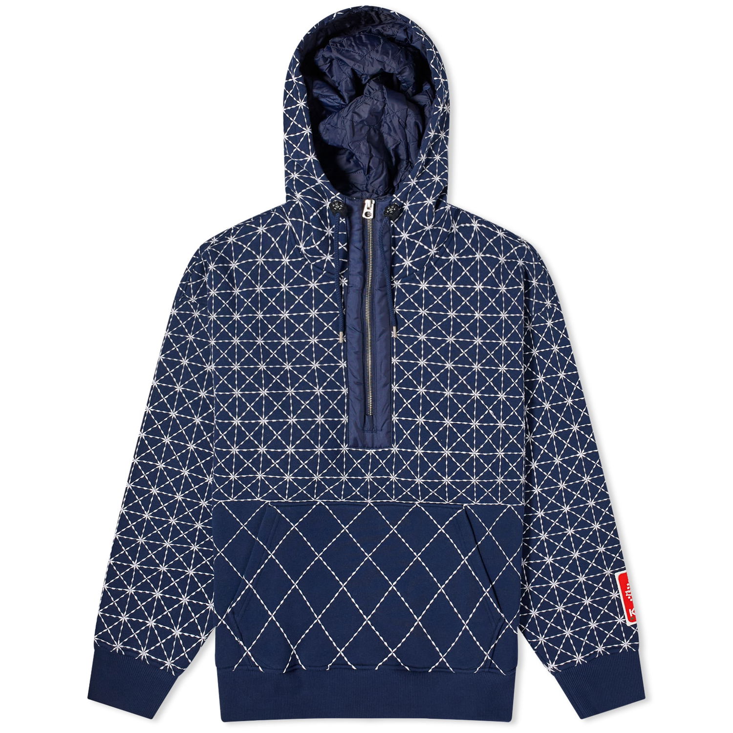Sweatshirt KENZO Sashiko Stitch Oversized Hoodie Mørkeblå | FD65SW0654MB-77, 0