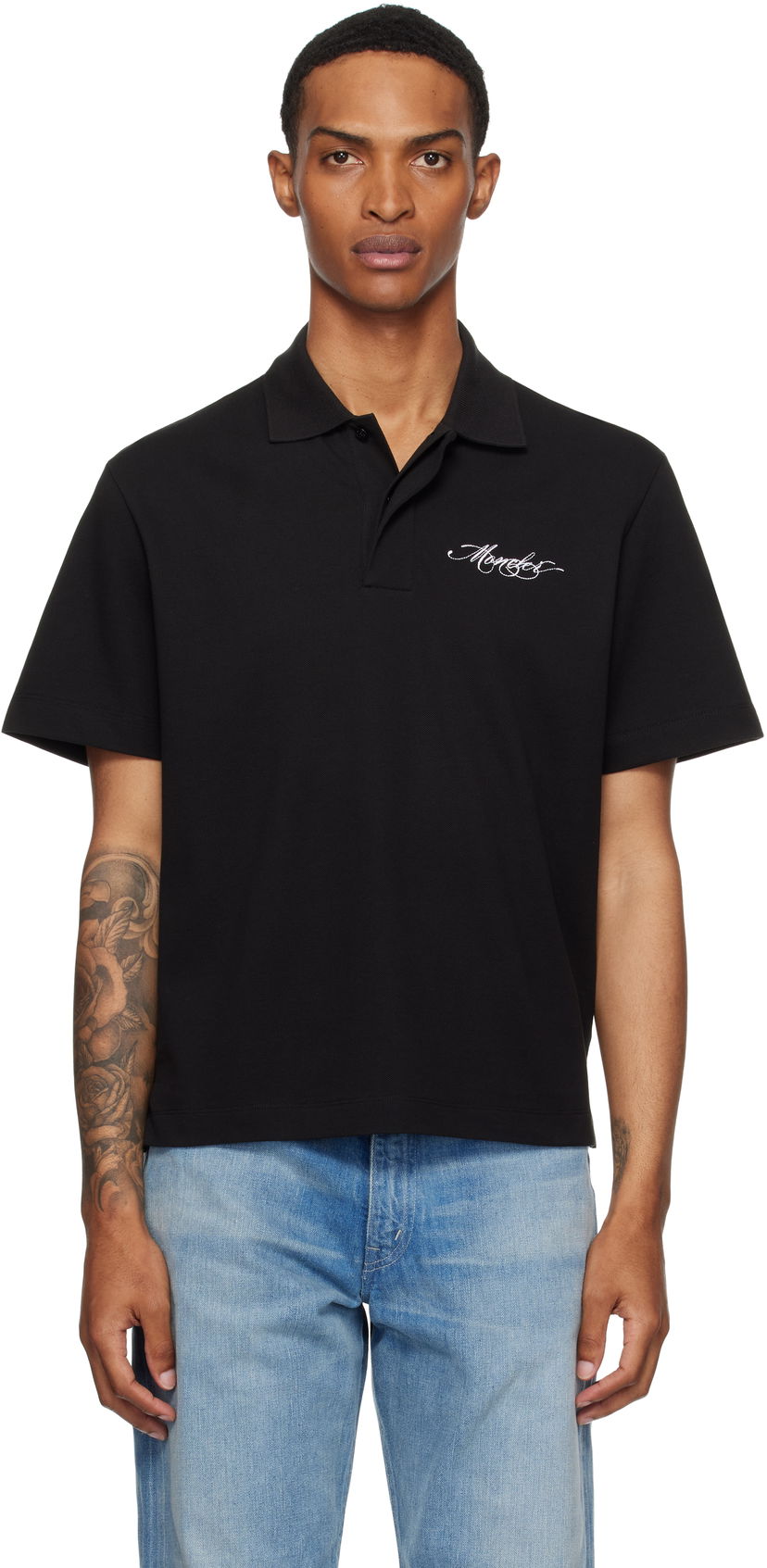 Polo skjorte Moncler Moncler Archivio Creativo Polo Sort | K20918A0001089A16