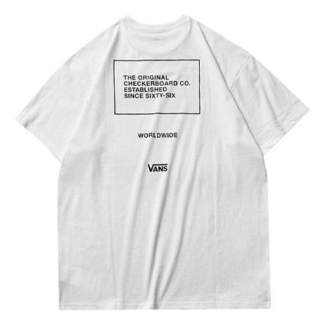 T-shirt Vans Vans Checkerboard Established Since Sixty-Six Worldwide T-Shirt Hvid | VN0A4MLWWHT