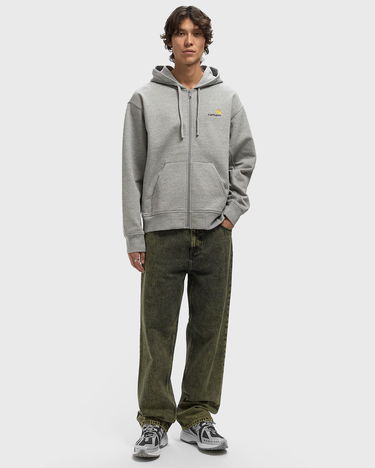 Sweatshirt Carhartt WIP Full-Zip Hooded American Script Jacket Grå | I033063-V6.XX, 2