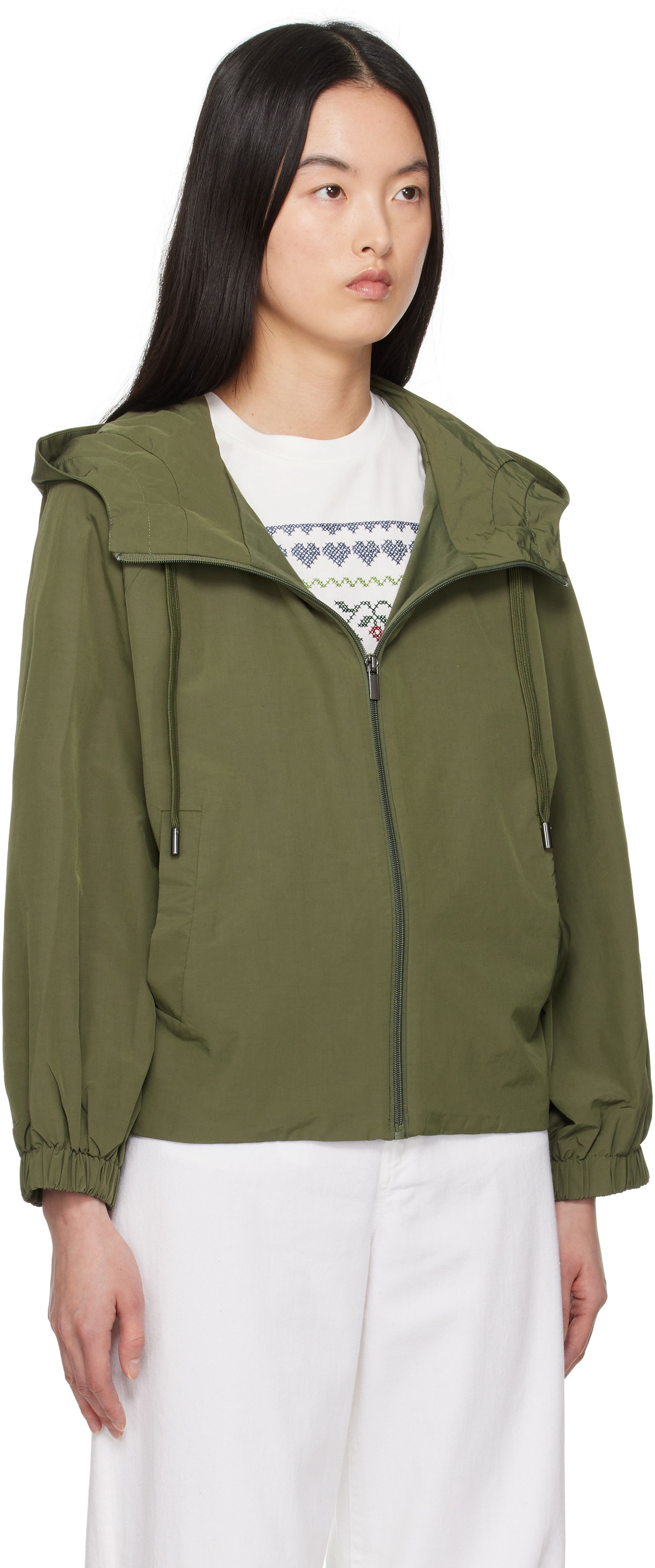 Vindjakke Max Mara Weekend Max Mara Elis Hooded Jacket Grøn | 2515021061600, 1