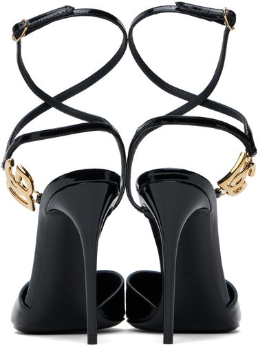 Sneakers og sko Dolce & Gabbana Lollo Patent Leather Slingback Heels Sort | CG0726 AP622, 1