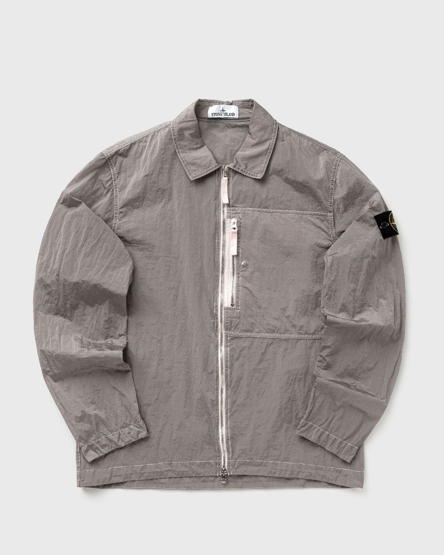 Jakke Stone Island Crinkle Fabric Full-Zip Overshirt Grå | K2S151200031S0019.V0080, 0