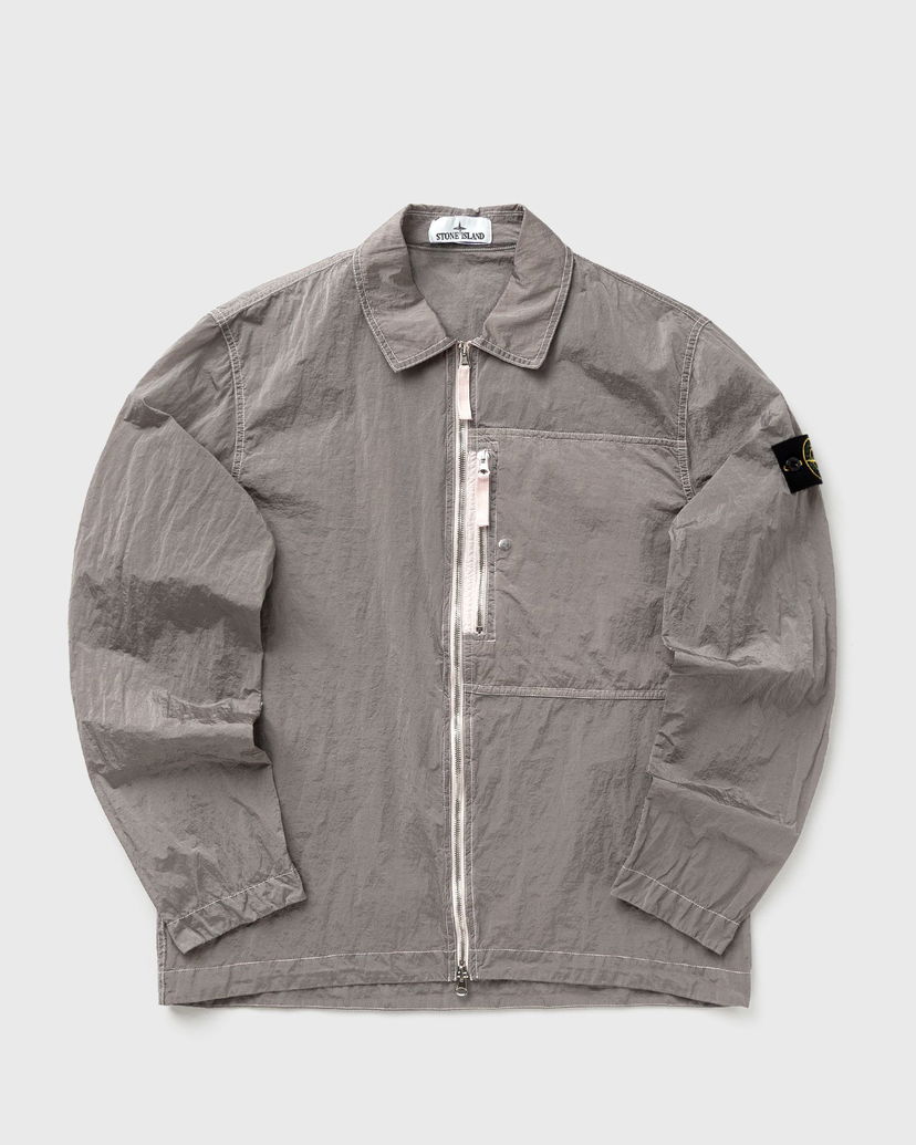 Jakke Stone Island Crinkle Fabric Full-Zip Overshirt Grå | K2S151200031S0019.V0080