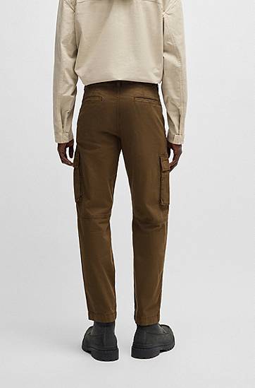Cargo bukser BOSS Stretch Cotton Twill Cargo Trousers Brun | 50530599, 1