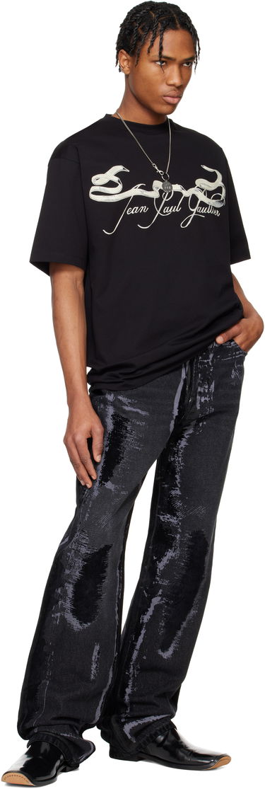 T-shirt Jean Paul Gaultier Jean Paul Gaultier Oversized Tattoo Ruban T-Shirt Sort | 25/34-F-TS118I-J090-0005, 3