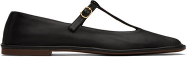 Sneakers og sko The Row The Row Square T-Strap Ballerina Flats Sort | F1599-SL3, 0