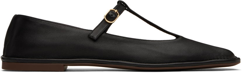 Sneakers og sko The Row The Row Square T-Strap Ballerina Flats Sort | F1599-SL3