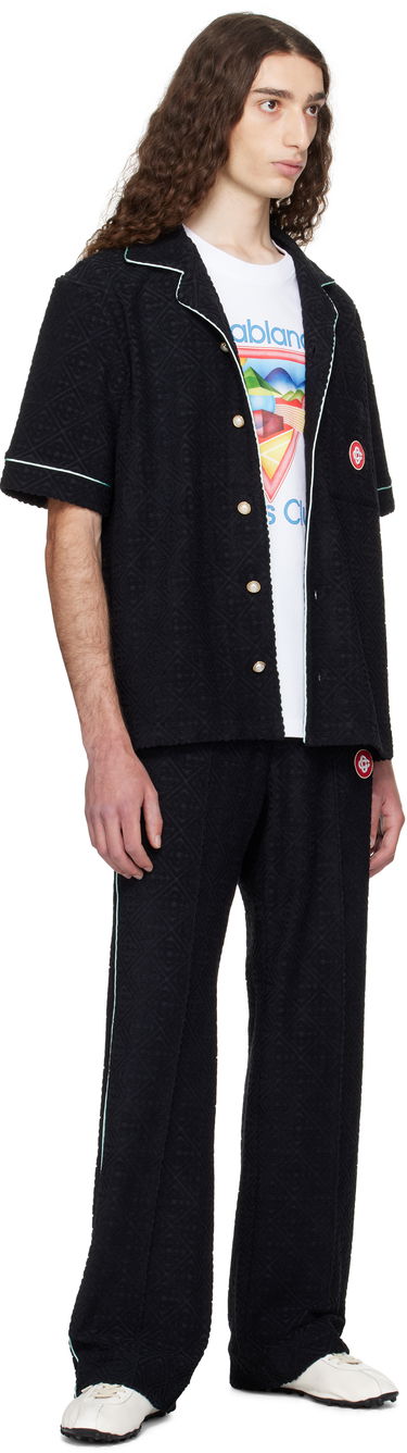 Joggingbukser Casablanca Casablanca Monogram Jacquard Towelling Sweatpants Sort | MPF25-JTR-270-01, 3