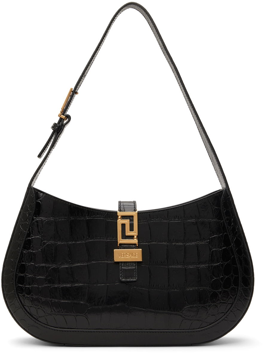 Skuldertaske Versace Croc-Embossed Bag Sort | 1013166_1A08724_1B00V, 0