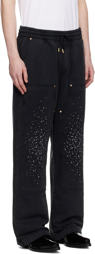 Joggingbukser Casablanca Casablanca 'La Prémonition' Crystal Embellished Lounge Pants Sort | U-MS25-JTR-245-01, 1