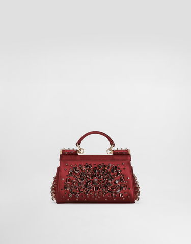 Håndtaske Dolce & Gabbana Small Sicily Embellished Handbag Rød | BB7116C9S4880305, 3