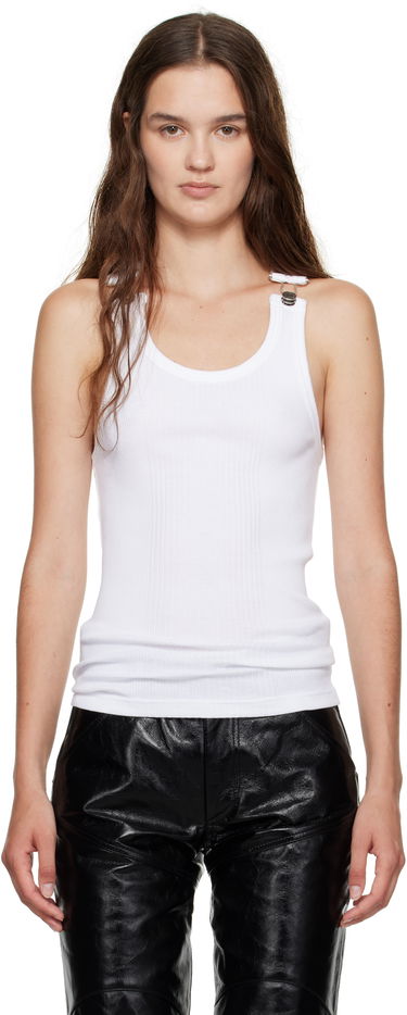 Tanktop Jean Paul Gaultier Jean Paul Gaultier Overall Buckles Ribbed Tank Top Hvid | 25/03-U-TO380-J014-01, 0