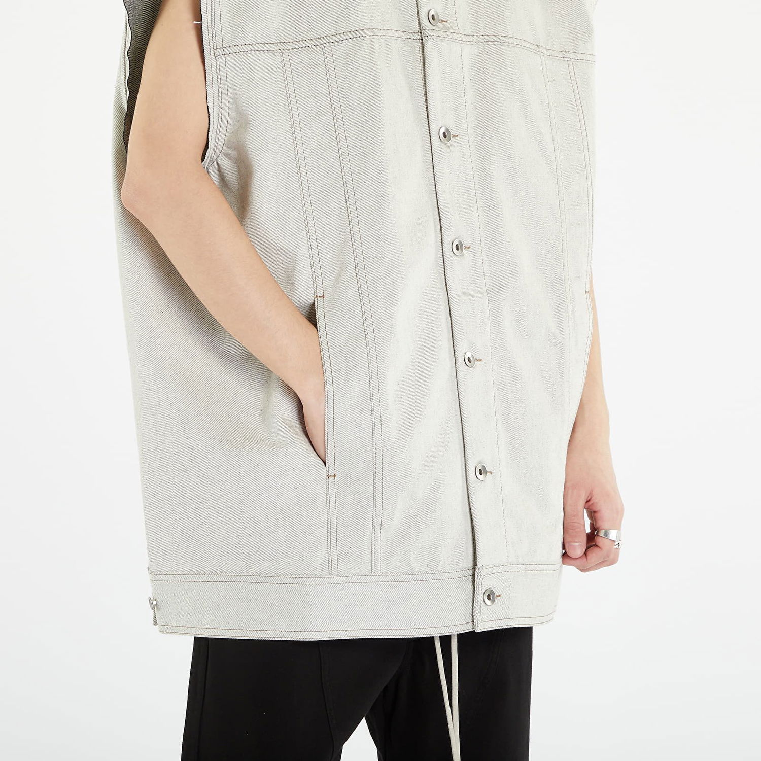 Vest Rick Owens DRKSHDW Jumbo Worker Vest Hvid | DU01C6762 MMD 51, 1