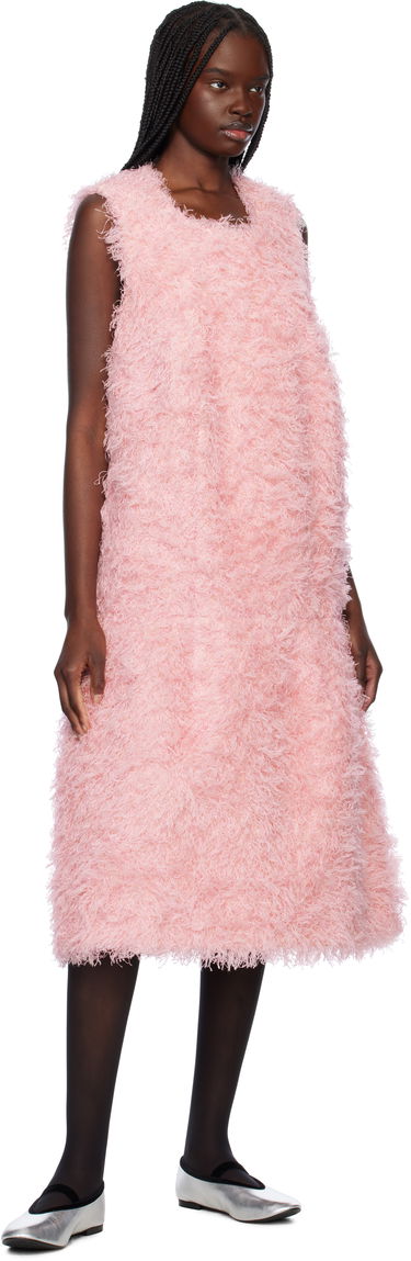 Kjole Comme des Garçons Comme des Garçons Sleeveless Faux-Fur Midi Dress Lyserød | GO-O005-051-1, 3