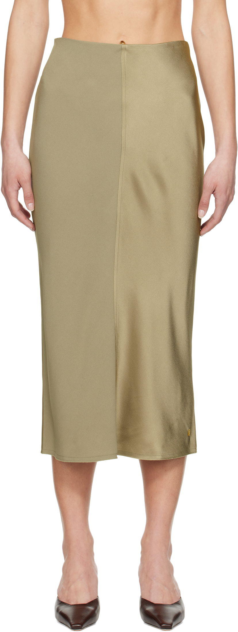Nederdel AMI AMI Paris Straight Midi Skirt Grøn | FSK266.AC0014