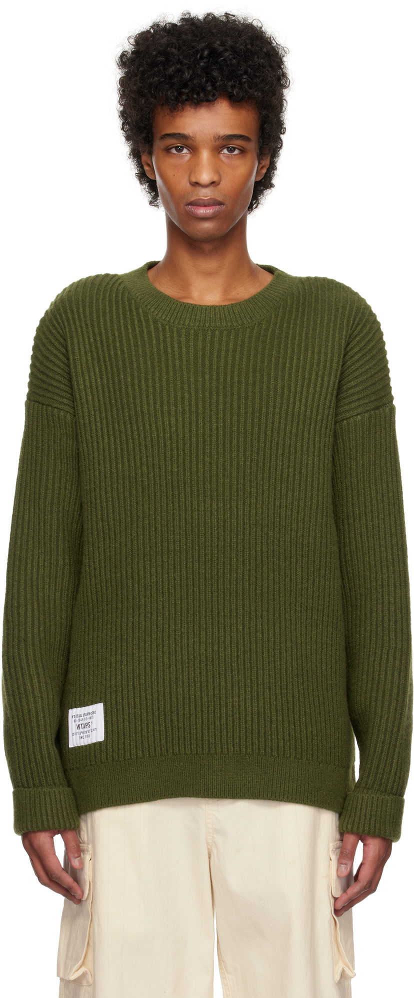 Sweater WTAPS WTAPS Deck Knit Sweater Grøn | 242MADT-KNM06