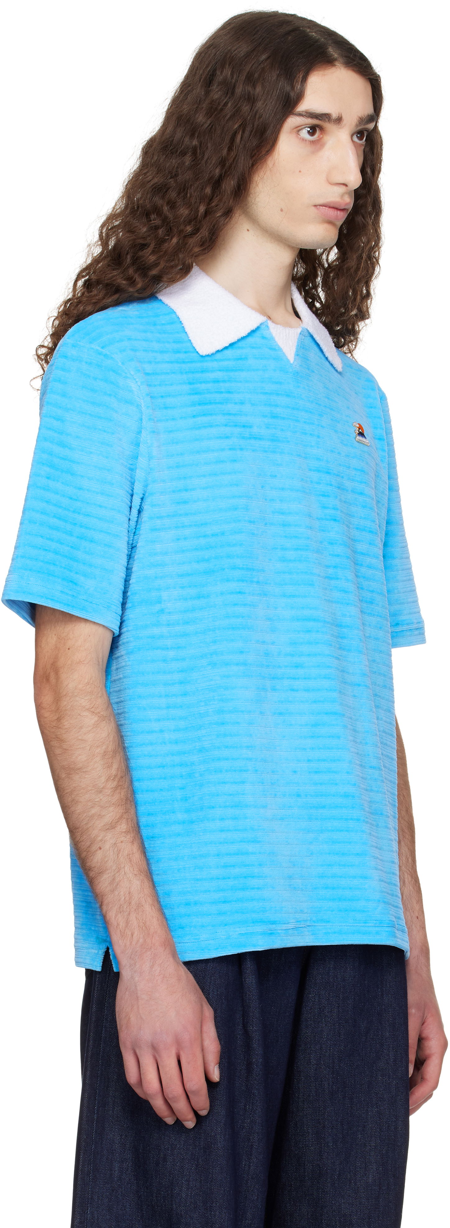 Polo skjorte Casablanca Casablanca Knit Piqué Polo Blå | MPF25-JTP-243-03, 1