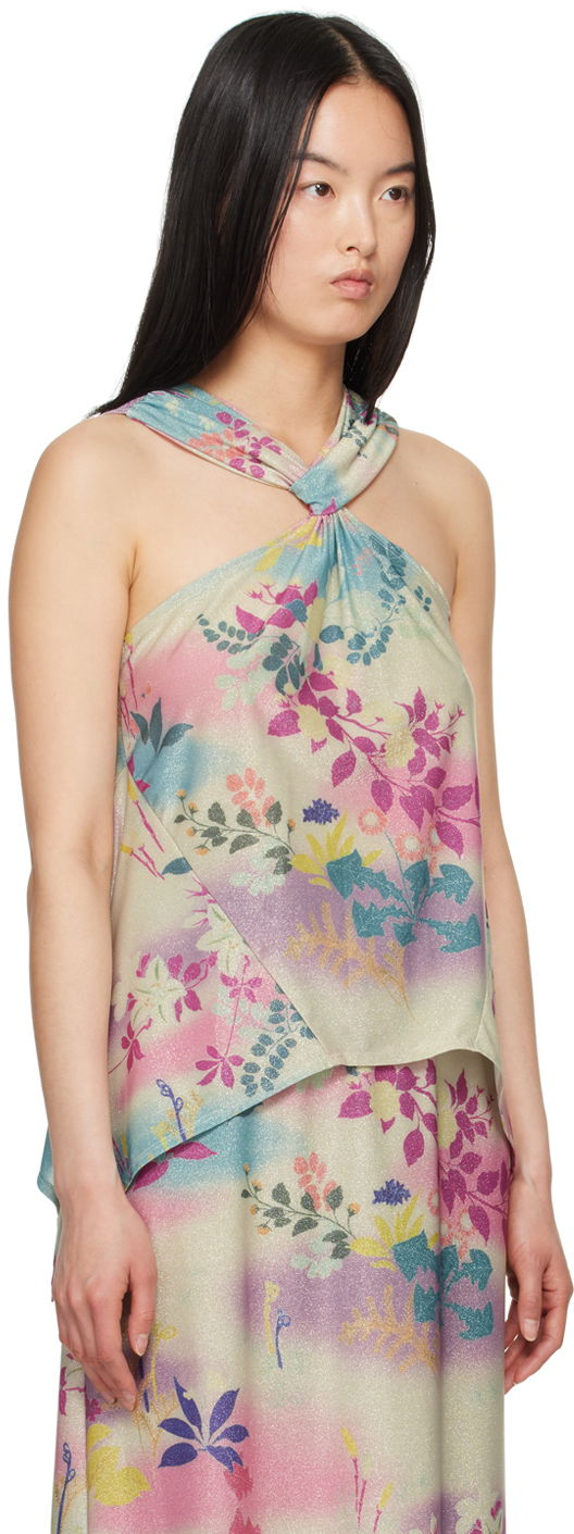 Tanktop Anna Sui Atlantis Garden Print Halter Neck Tank Top Flerfarvet | 424B20, 1