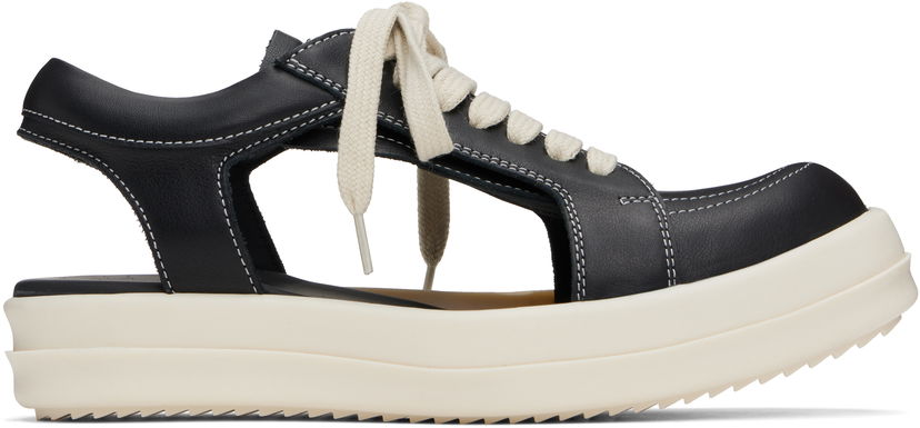 Sneakers og sko Rick Owens Rick Owens Hollywood Hollowed Vintage Sneaks Sort | RP01E7897 LCO