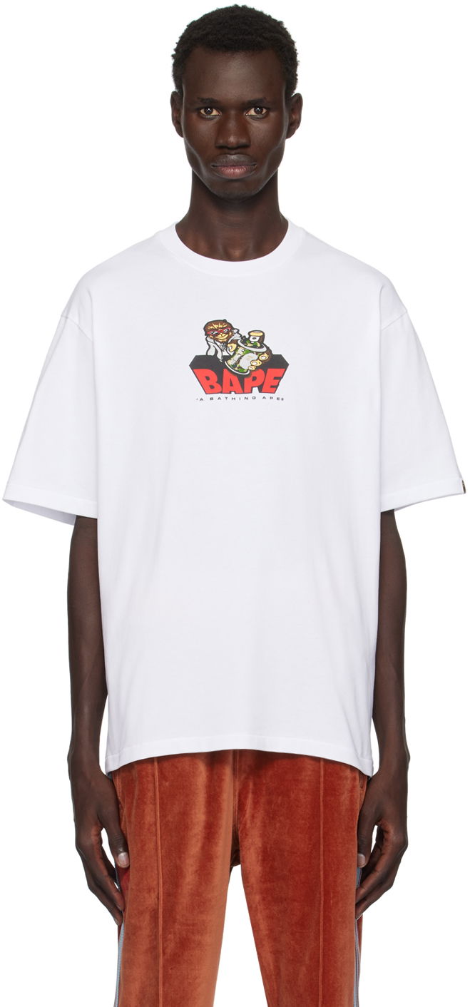 T-shirt BAPE Bape Graffiti Logo T-Shirt Hvid | 001TEK301345M