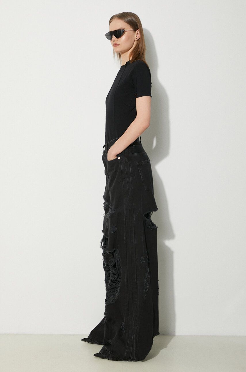 T-shirt VETEMENTS VETEMENTS Blackout Cut-Up Fitted T-Shirt Sort | UE64TR100B, 1