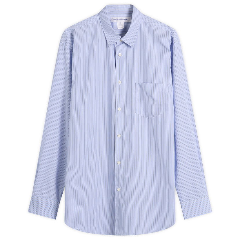 Skjorte Comme des Garçons Comme des Garçons SHIRT YD Stripe Shirt, Size L Blå | FZ-B125-060-7