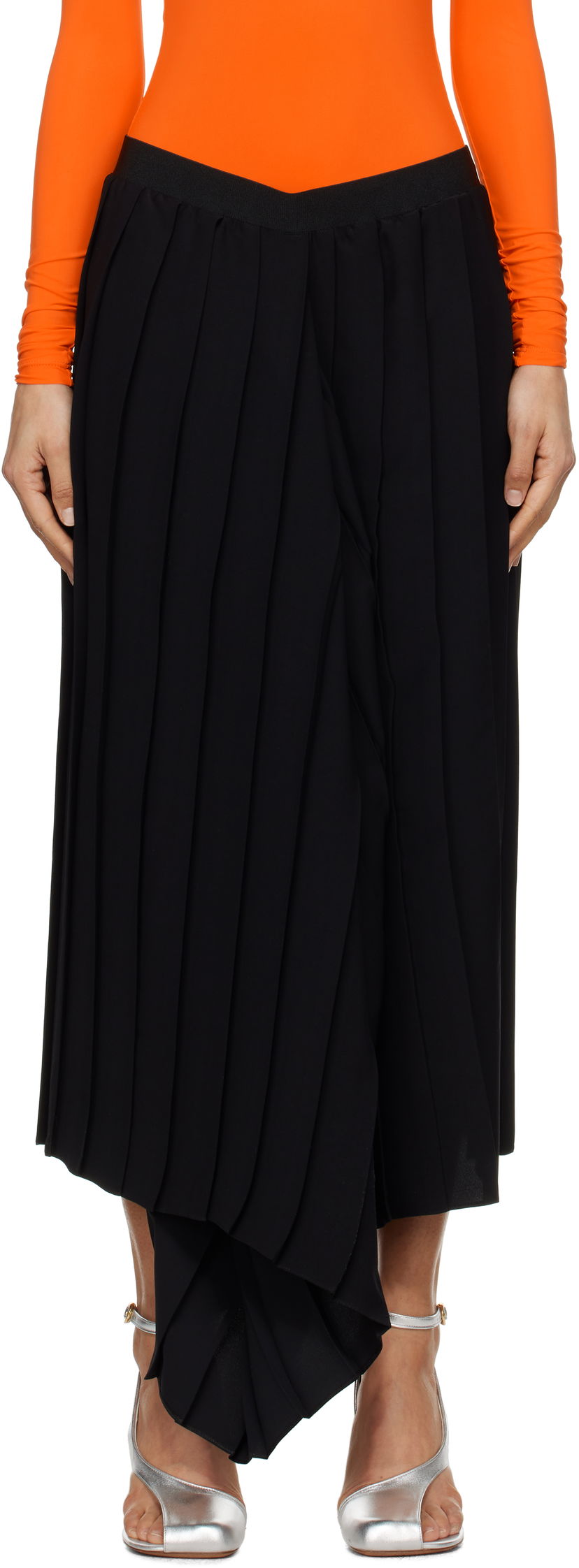 Nederdel Maison Margiela MM6 Maison Margiela Drape Pleated Midi Skirt Sort | S52ME0020 S43455