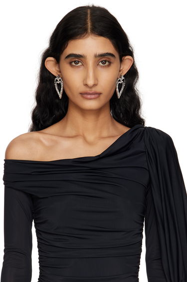 Øreringe Blumarine Blumarine Rhinestone Hearts Drop Earrings Metalisk | P522W320A, 2