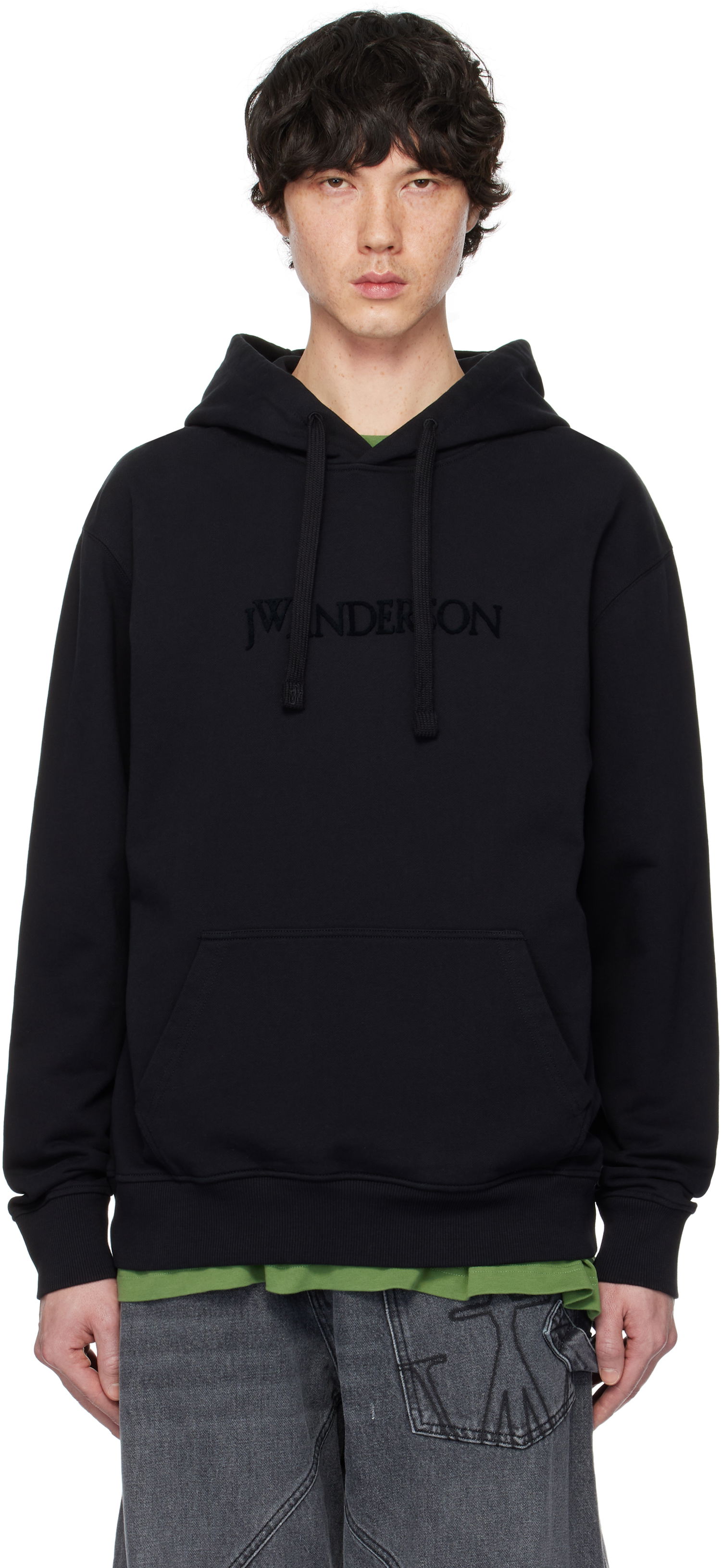 Sweatshirt JW Anderson JW Anderson Logo Embroidery Hoodie Sort | JW0214-PG1632, 0