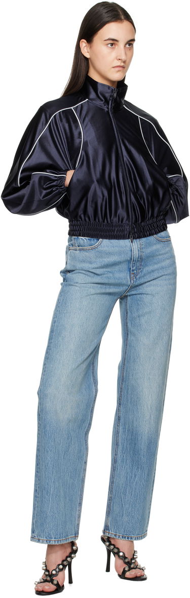 Bomberjakke Alexander Wang Alexanderwang.t Deconstructed Track Jacket Mørkeblå | 4CC1252110, 3