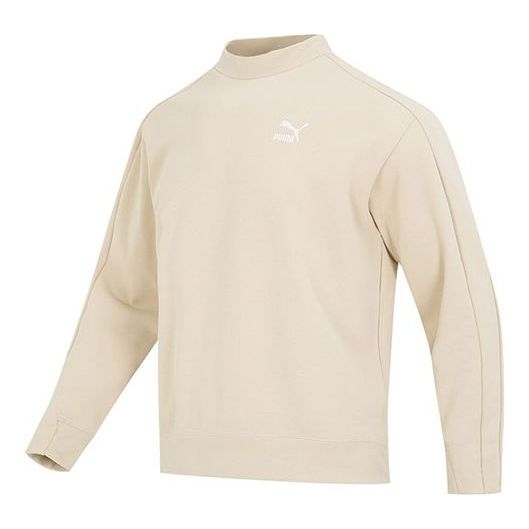 Sweater Puma T7 Mock Neck Sweatshirt Beige | 620605-88
