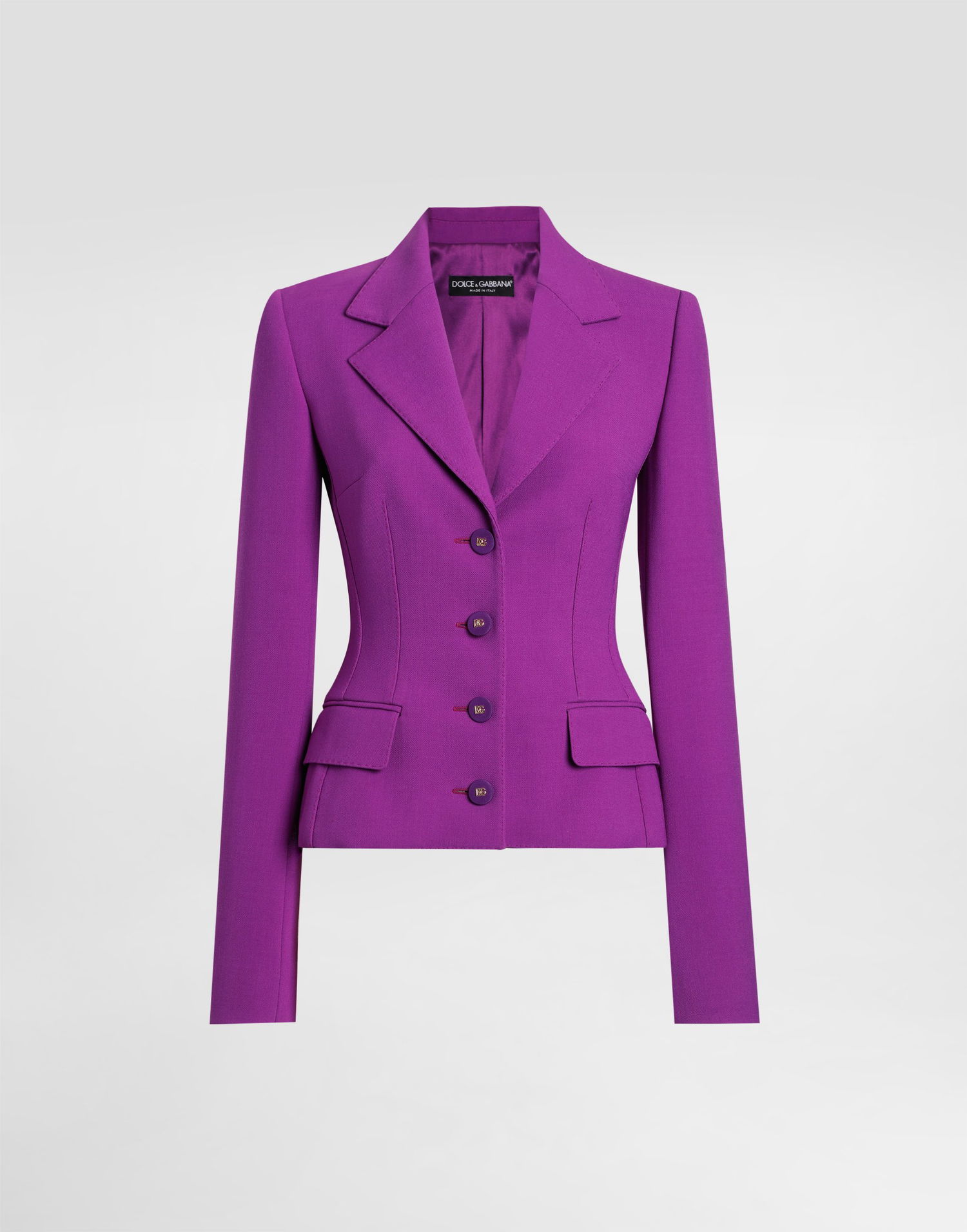 Jakke Dolce & Gabbana Dolce & Gabbana Double Crepe Fitted Blazer Lilla | F27DSTGDC9HF0571, 0