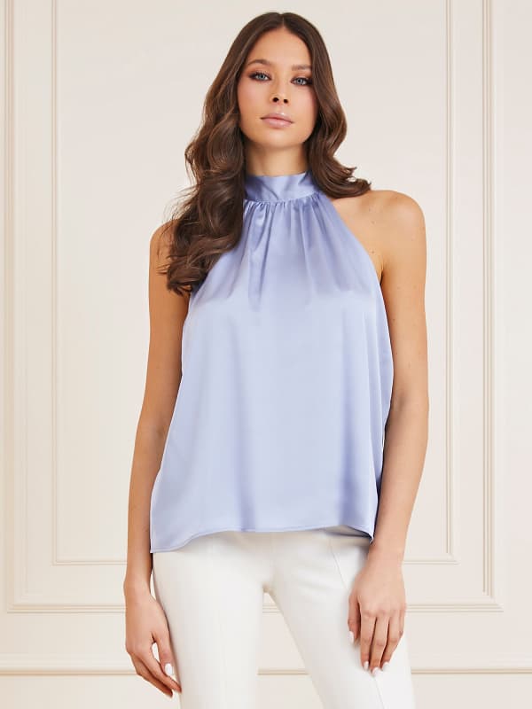 T-shirt GUESS Marciano Lacing Up Top Blå | 2GGH049444Z, 0